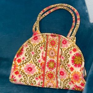 Vera Bradley Retired Quilted Floral Eloise Folkloric Kiss Clasp Handbag